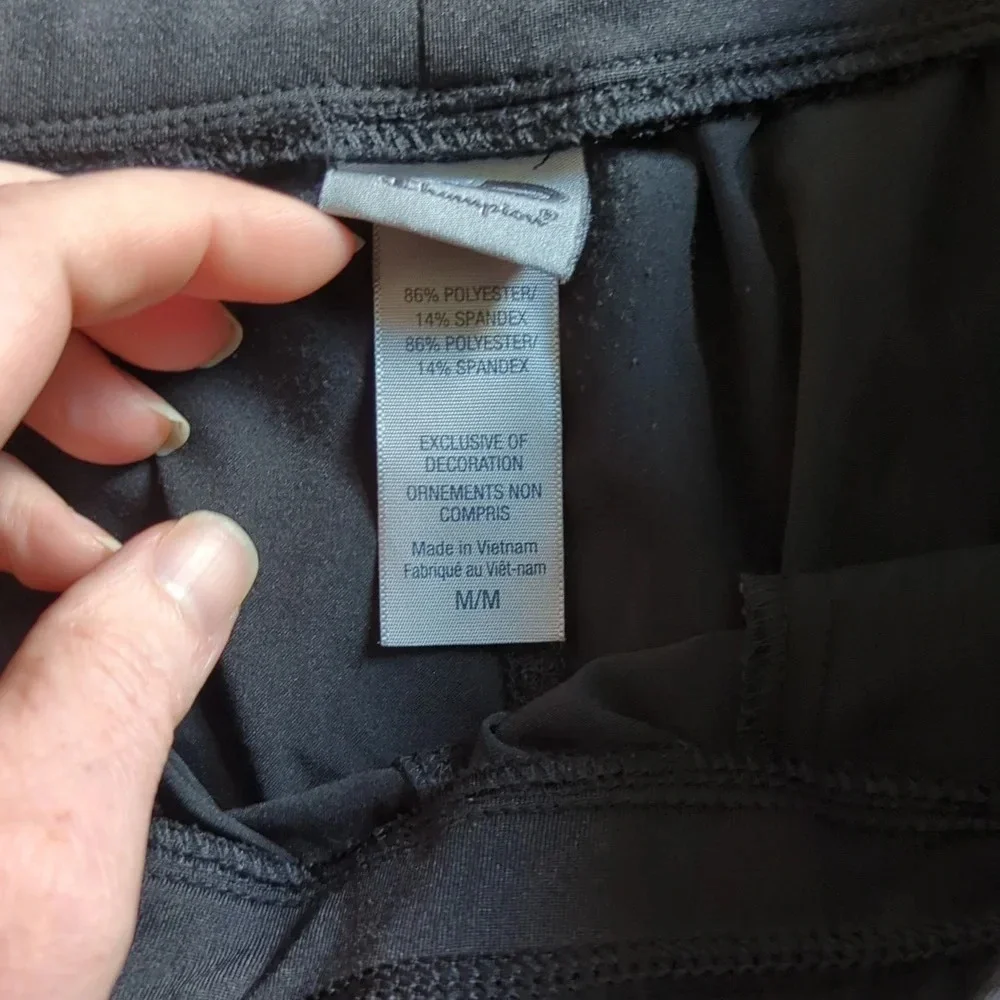Champion Track Pant Sweat Pant Size Medium Black with Pockets - Picture 2 of 5